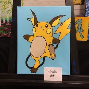 Raichu Pokémon Art - Gamer Wall Decor - Fun Art